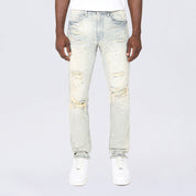 Slim Vintage Washed Jeans - Henry Blue