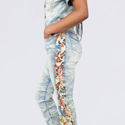 Boot Cut Tapestry Denim Jumpsuit