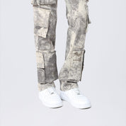 Straight Utility Splatter Print Twill Pants