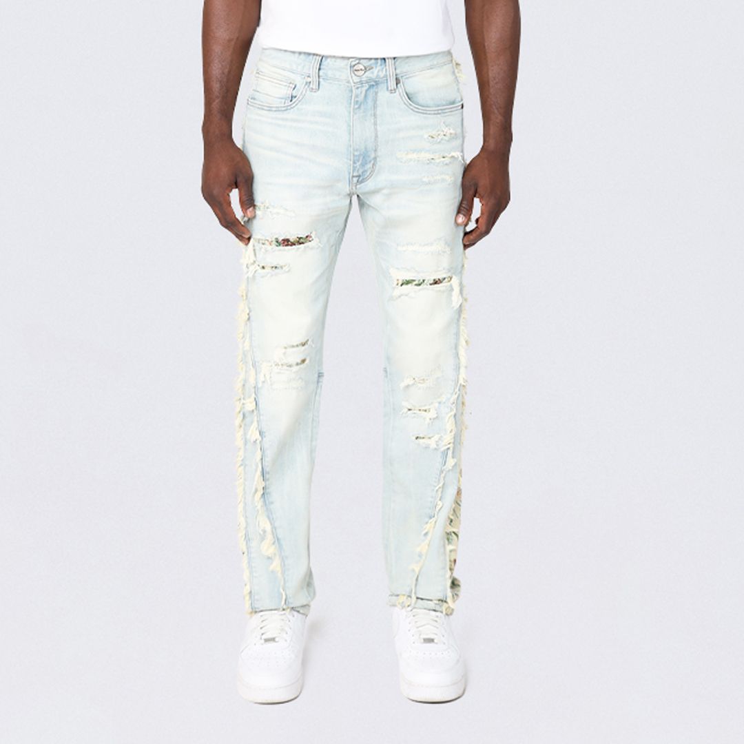 Straight Tapestry Embroidered Jeans