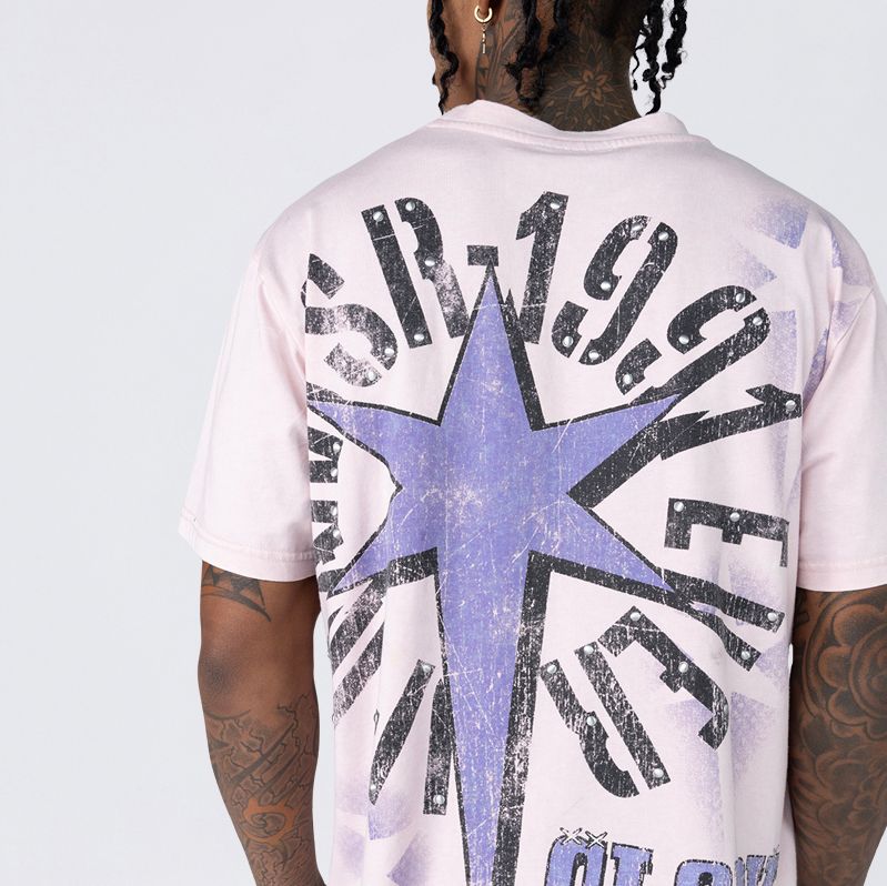 Oversized Maximalist Graphic SS Shirt - Parfait Pink