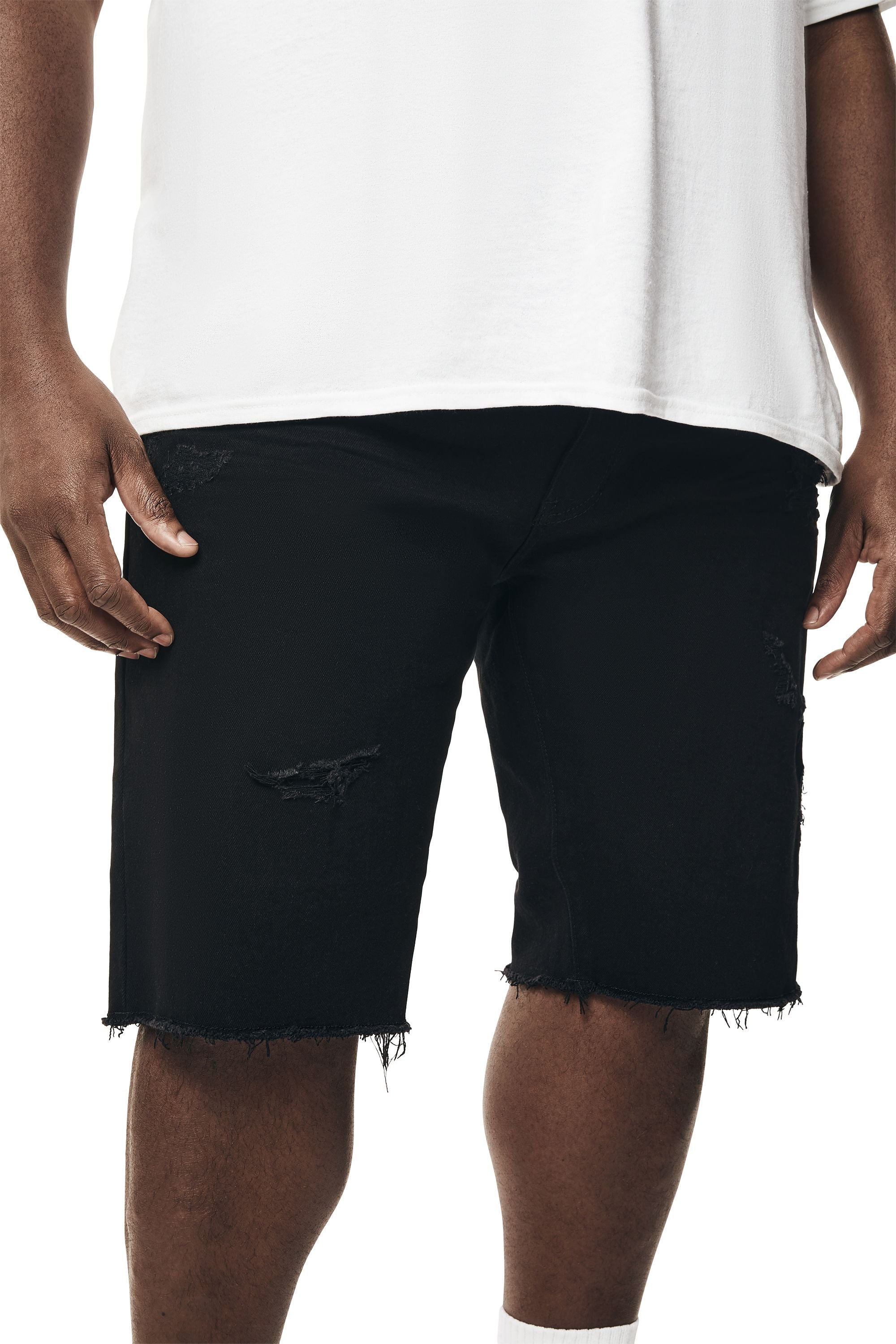 Big and Tall - Essential Denim Shorts - Jet Black