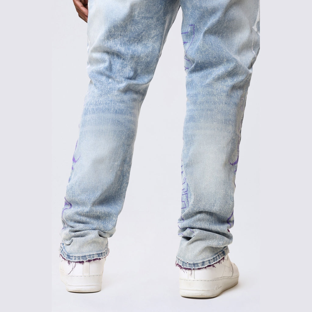 Smoke Rise Big and Tall Big and Tall - Tribal Print R&R Jean - Lowell Blue