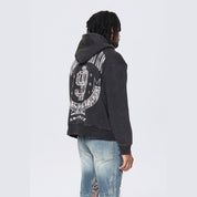 Smoke Rise Tapestry Varsity Hoodie - Black