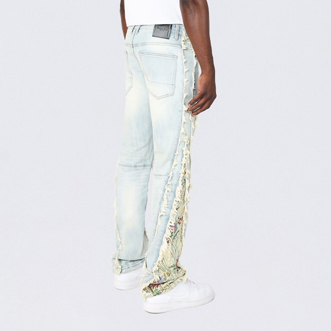 Straight Tapestry Embroidered Jeans