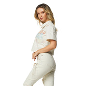 Smoke Rise RED Embroidery Button Down Shirt - Ecru