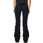 Smoke Rise RED High Rise Punched Bootcut Denim Jeans - Deep Black
