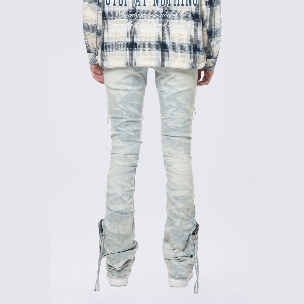 Smoke Rise RED High Rise Stacked Cargo Jeans - Marshfield Blue