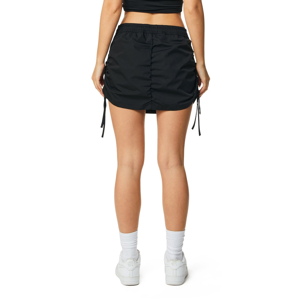 Smoke Rise RED Utility Shirring Mini Skirt - Black