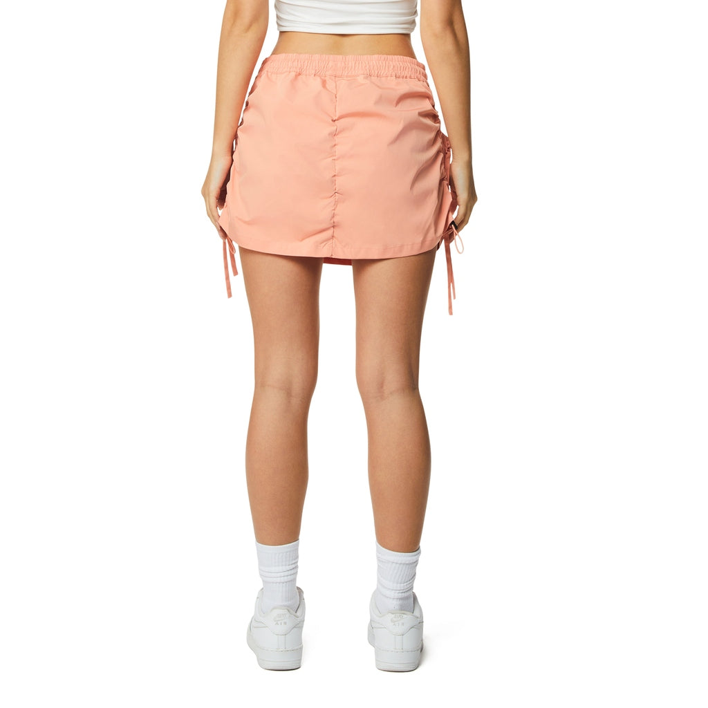 Smoke Rise RED Utility Shirring Mini Skirt - Sand Coral