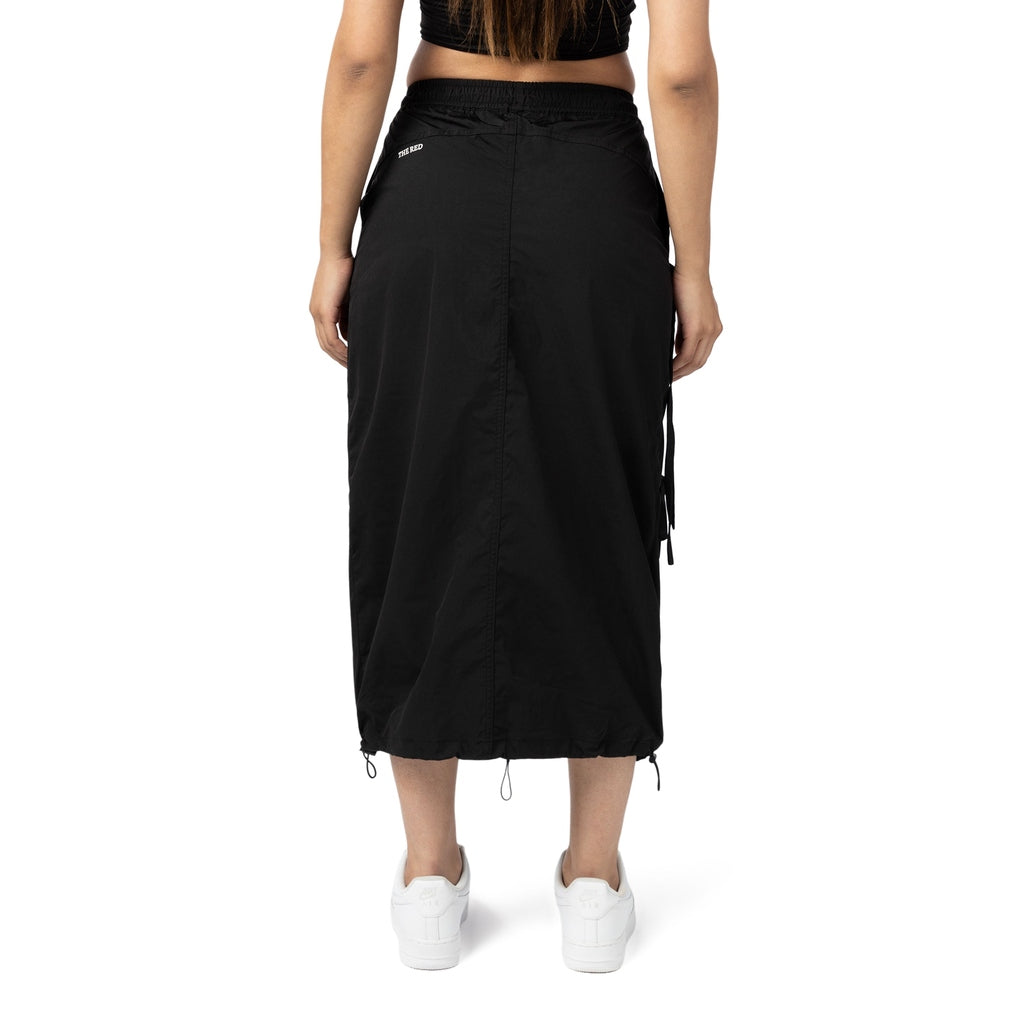 Smoke Rise RED Utility Straight Long Skirt - Black