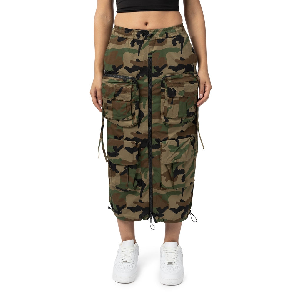 Smoke Rise RED Utility Straight Long Skirt - Wood Camo