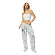 Slouched Straight Pants - Oatmeal Camo