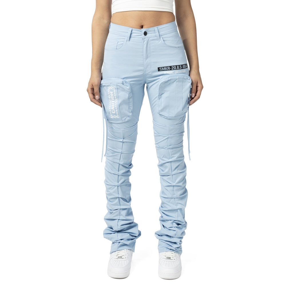 Smoke Rise RED High Rise Utility Stacked Pants - Collegiate Blue