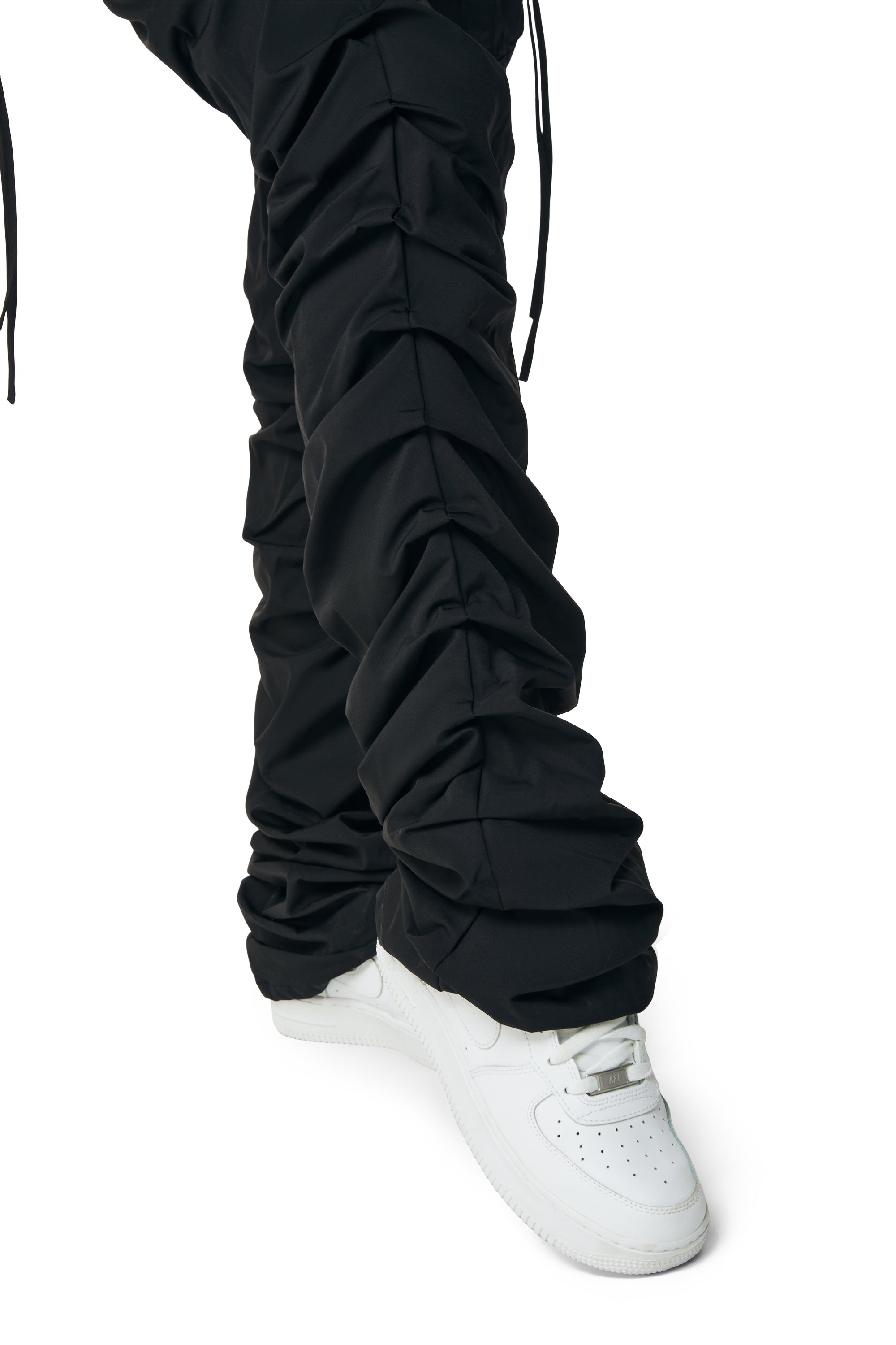 High Rise Utility Stacked Pants - Black
