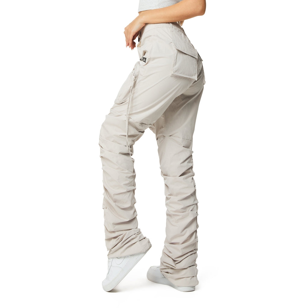 Smoke Rise RED High Rise Utility Stacked Pants - Silver Grey