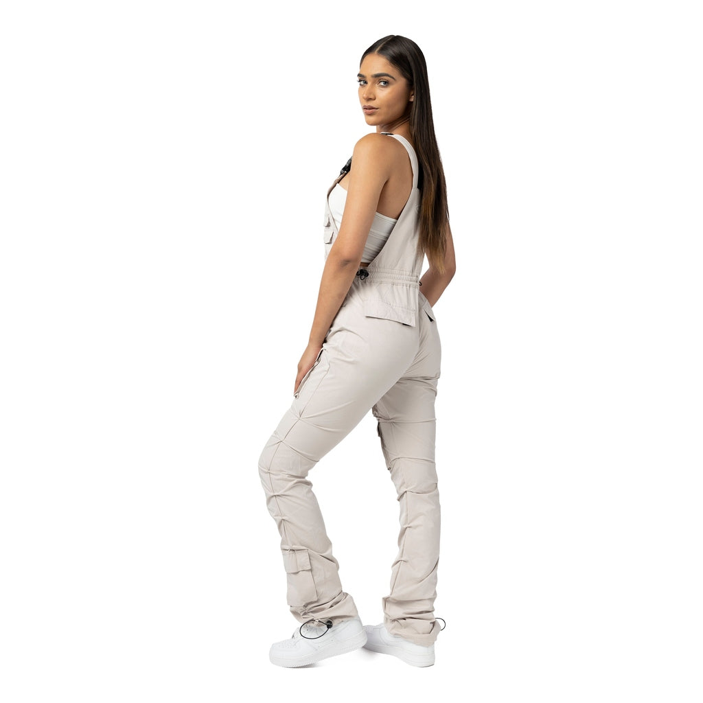 Smoke Rise RED Utility Stacked Overalls - Silver Grey