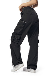 Wide Leg Cargo Pants - Black