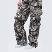 Smoke Rise RED Wide Leg Cargo Pants - Olive Hunting Camo