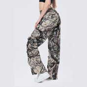 Smoke Rise RED Wide Leg Cargo Pants - Olive Hunting Camo