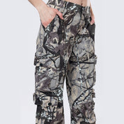 Smoke Rise RED Wide Leg Cargo Pants - Olive Hunting Camo