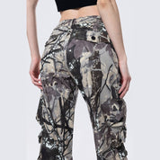 Smoke Rise RED Wide Leg Cargo Pants - Olive Hunting Camo