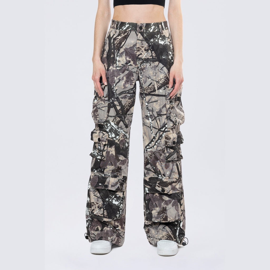 Smoke Rise RED Wide Leg Cargo Pants - Olive Hunting Camo