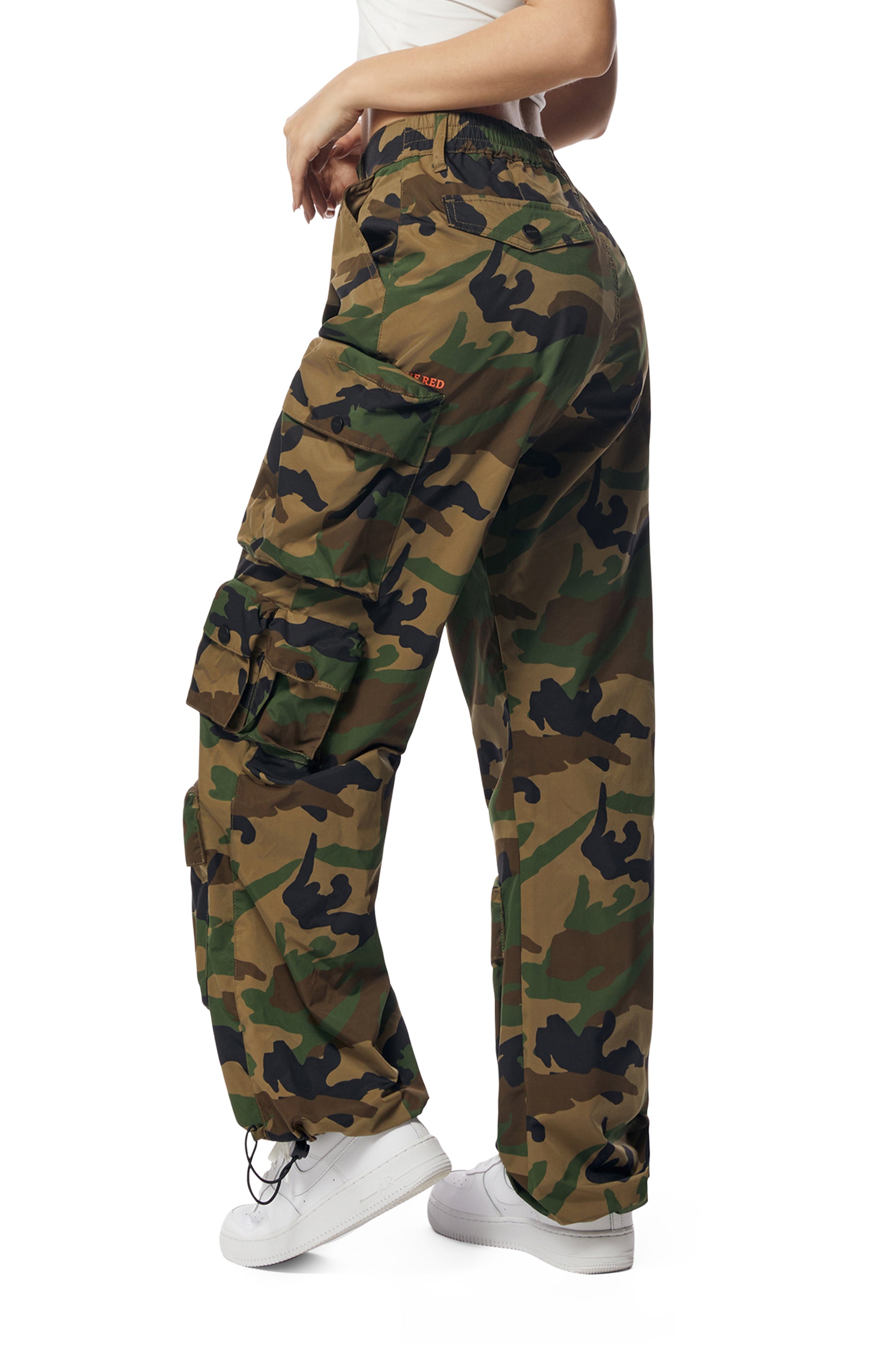 Wide Leg Cargo Pants - Wood Camo