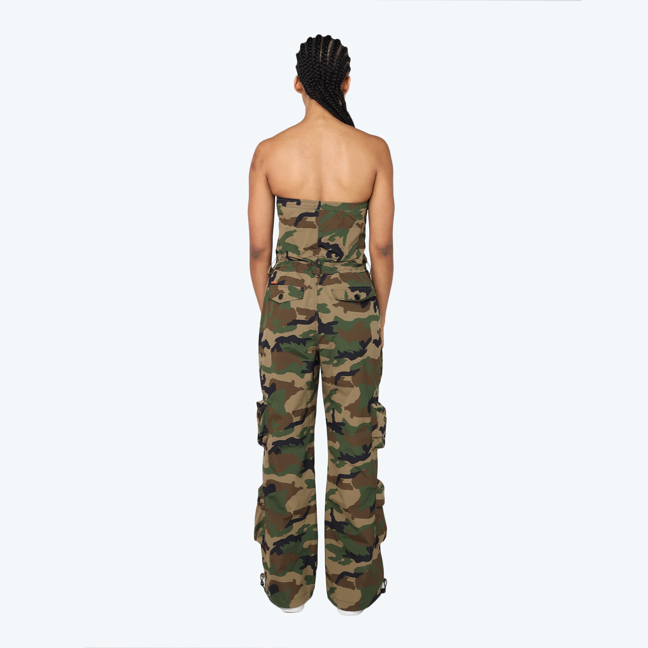 Tube Top Utility Windbreaker Jumpsuit