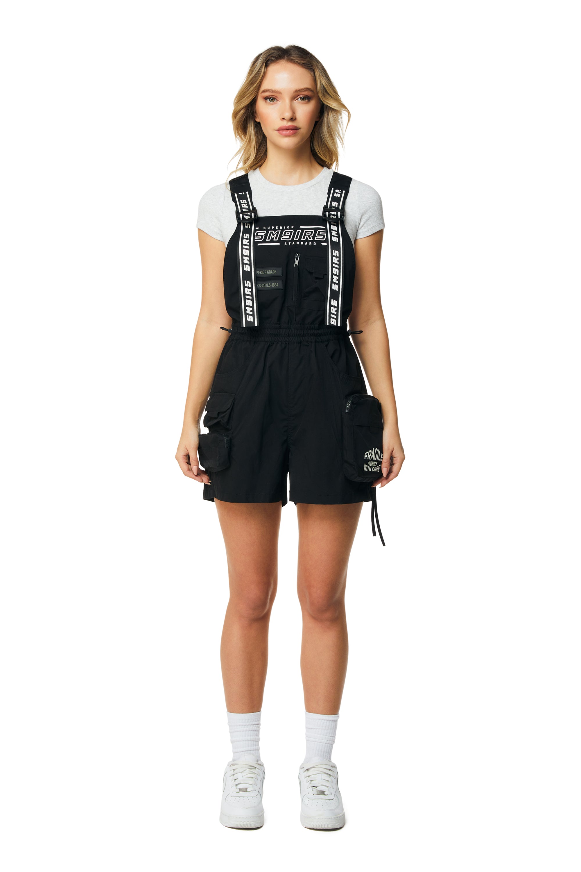 Utility Overall Shorts - Black