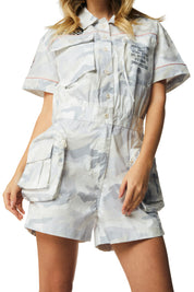 Utility Romper - Oatmeal Camo