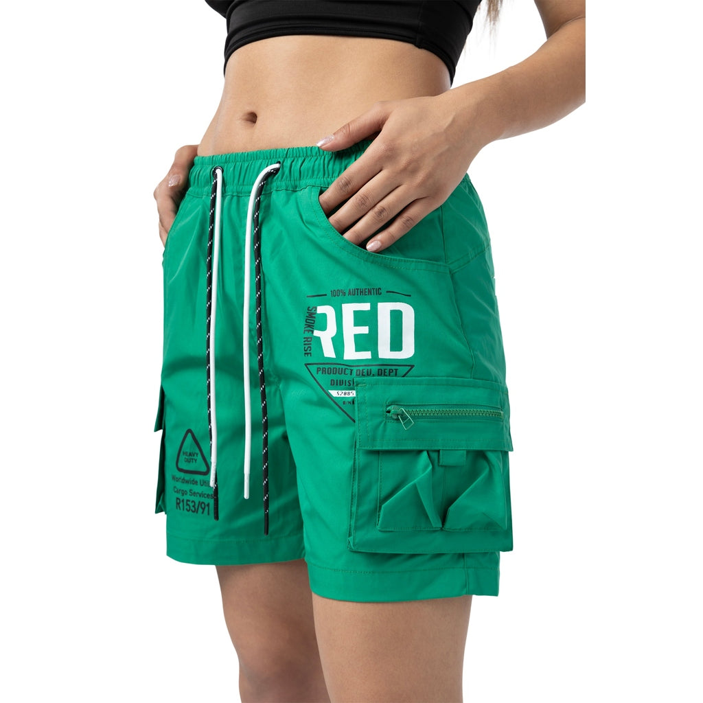 Smoke Rise RED Utility Slouched Shorts - Kelly Green