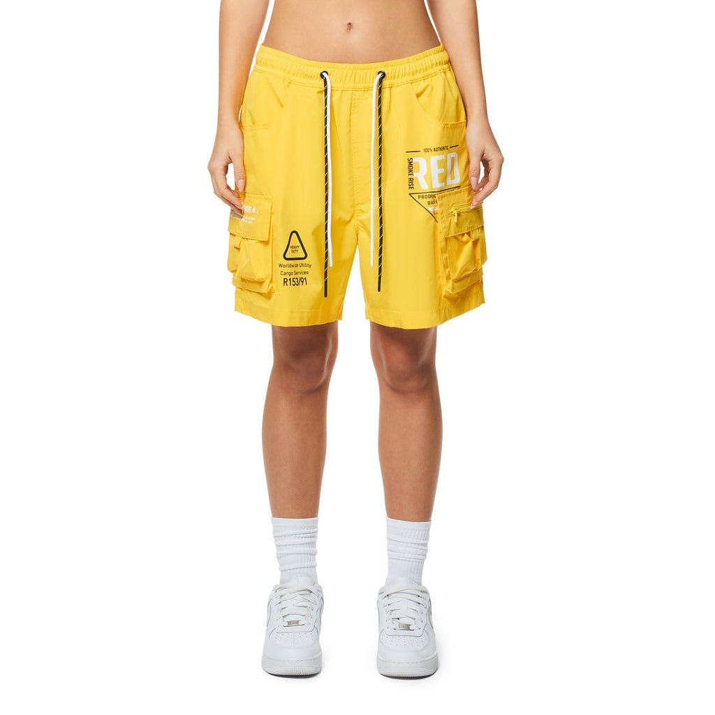 Smoke Rise RED Utility Slouched Shorts - Canary