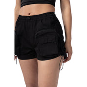 Smoke Rise RED Utility Shirring Shorts - Black