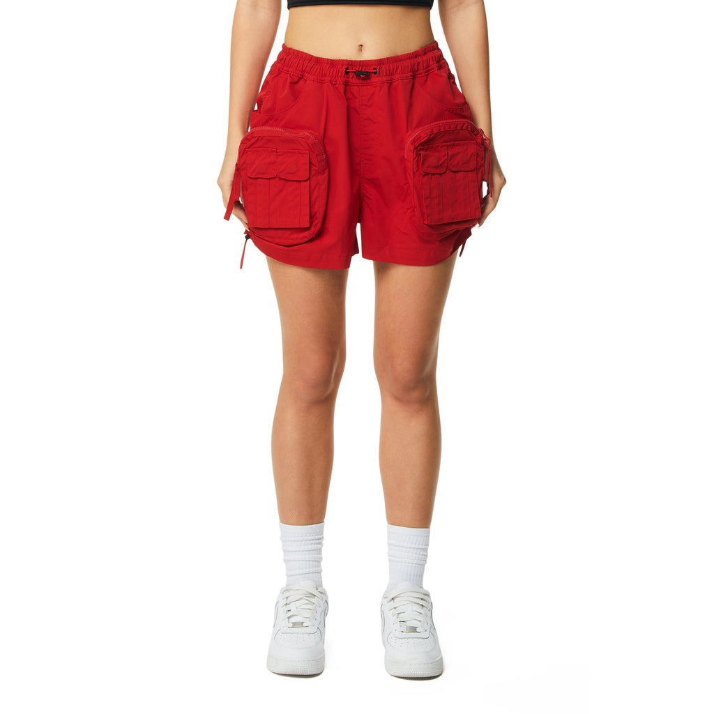 Smoke Rise RED Utility Shirring Shorts - True Red