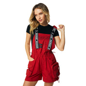 Smoke Rise RED Utility Overall Shorts - True Red