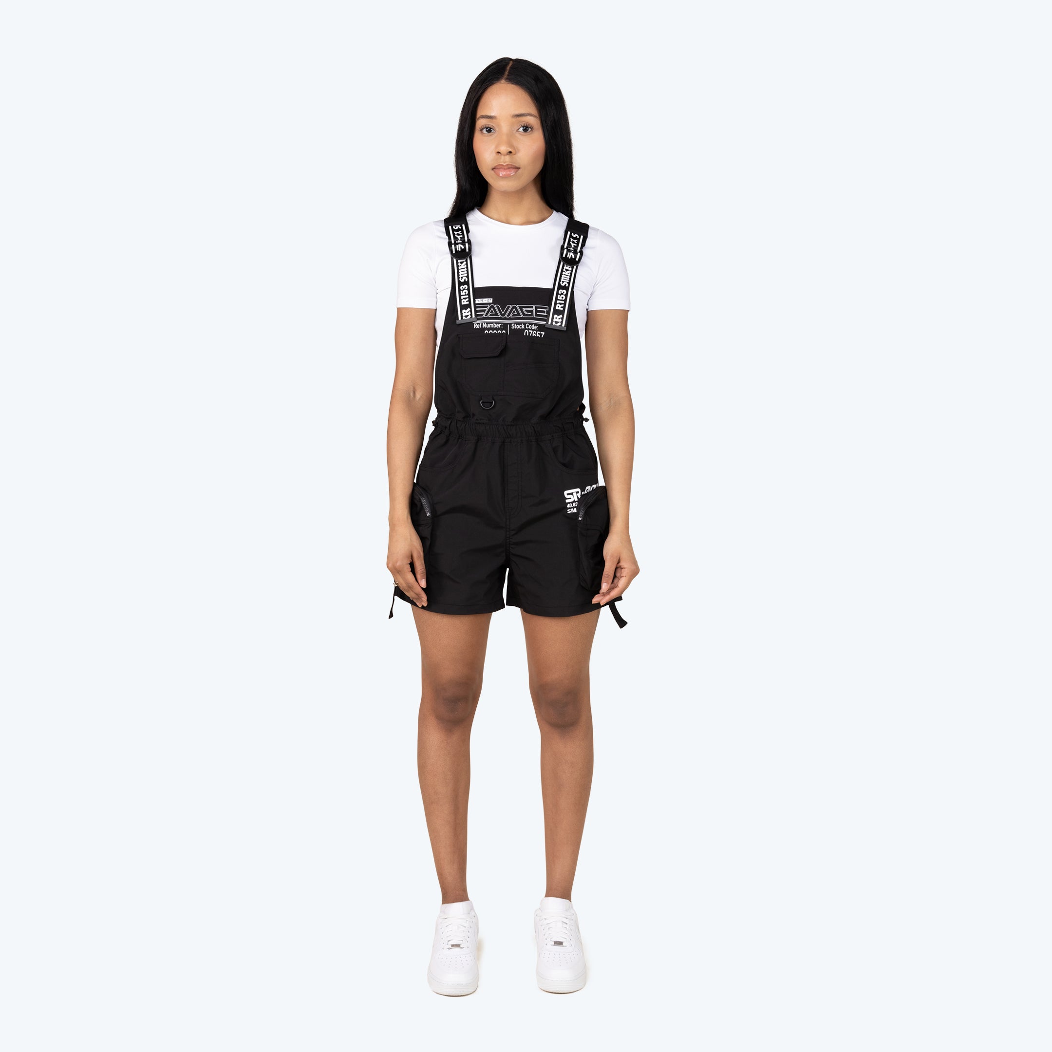 Utility Windbreaker Shortalls - Black