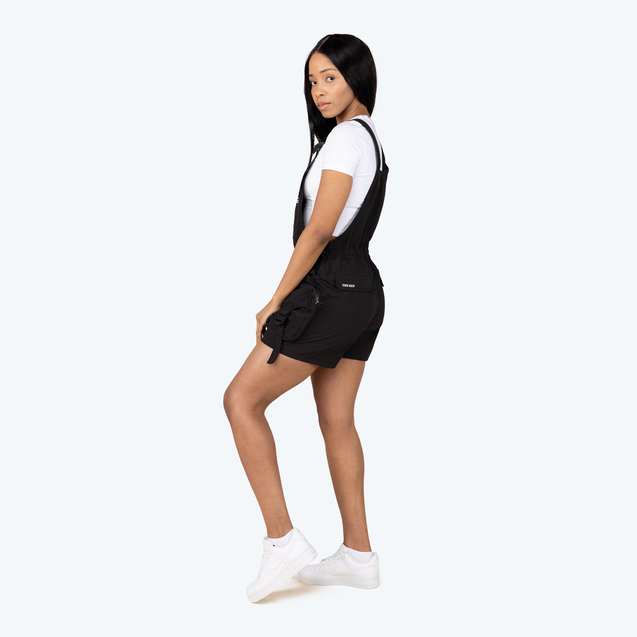 Utility Windbreaker Shortalls - Black