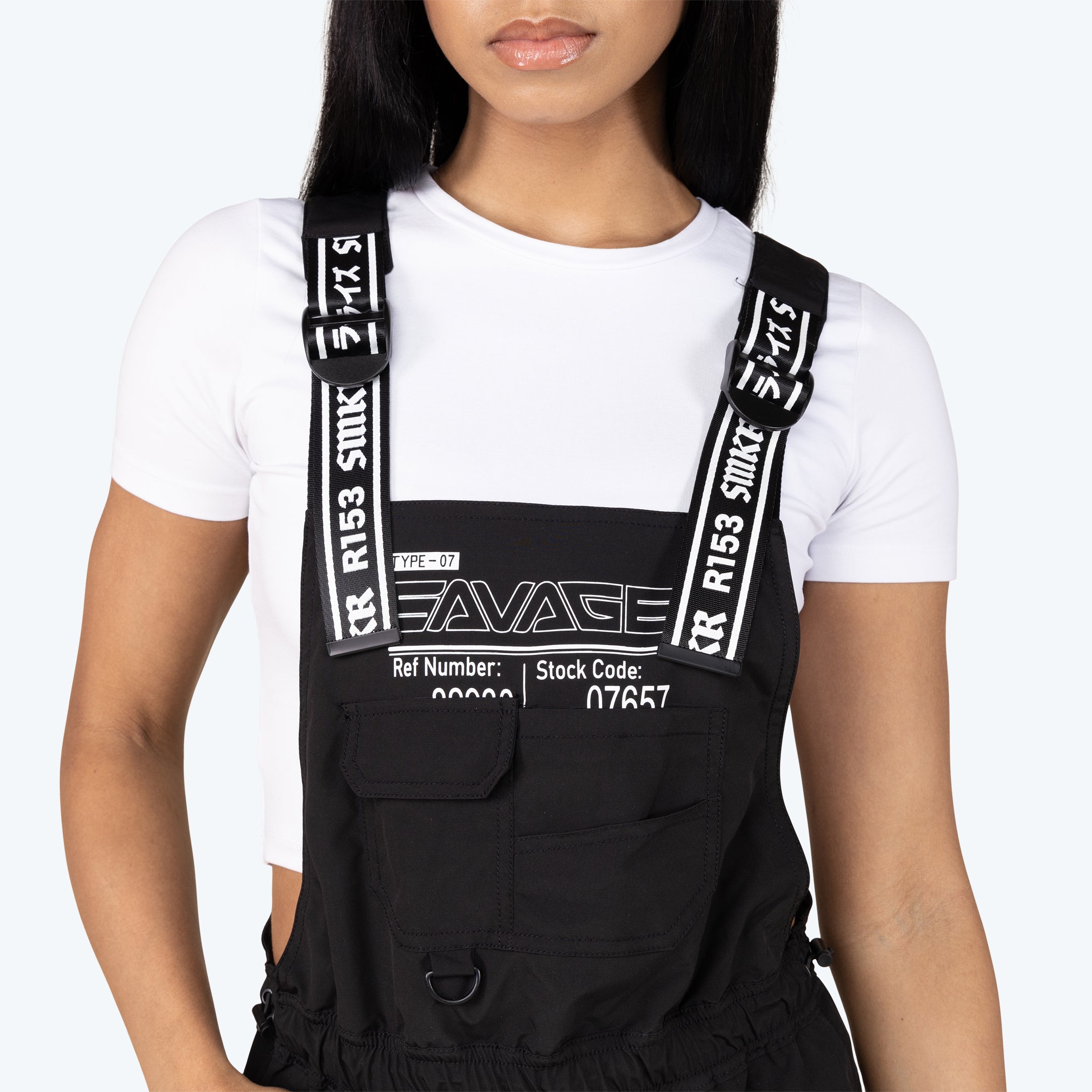Utility Windbreaker Shortalls - Black