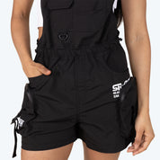 Utility Windbreaker Shortalls - Black