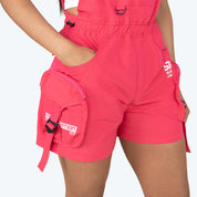 Utility Windbreaker Shortalls - Raspberry