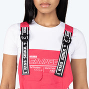 Utility Windbreaker Shortalls - Raspberry
