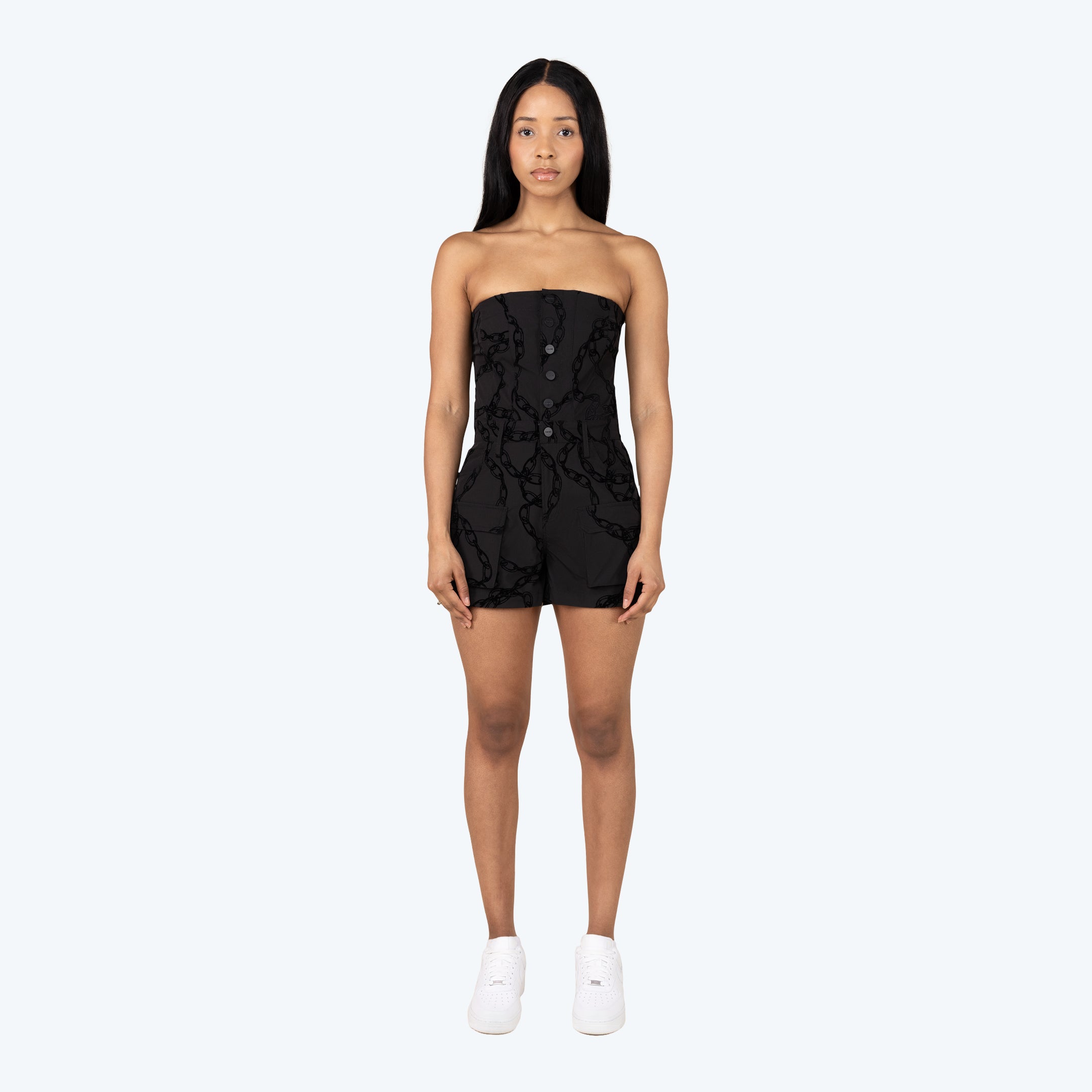 Tube Top Utility Windbreaker Shortalls