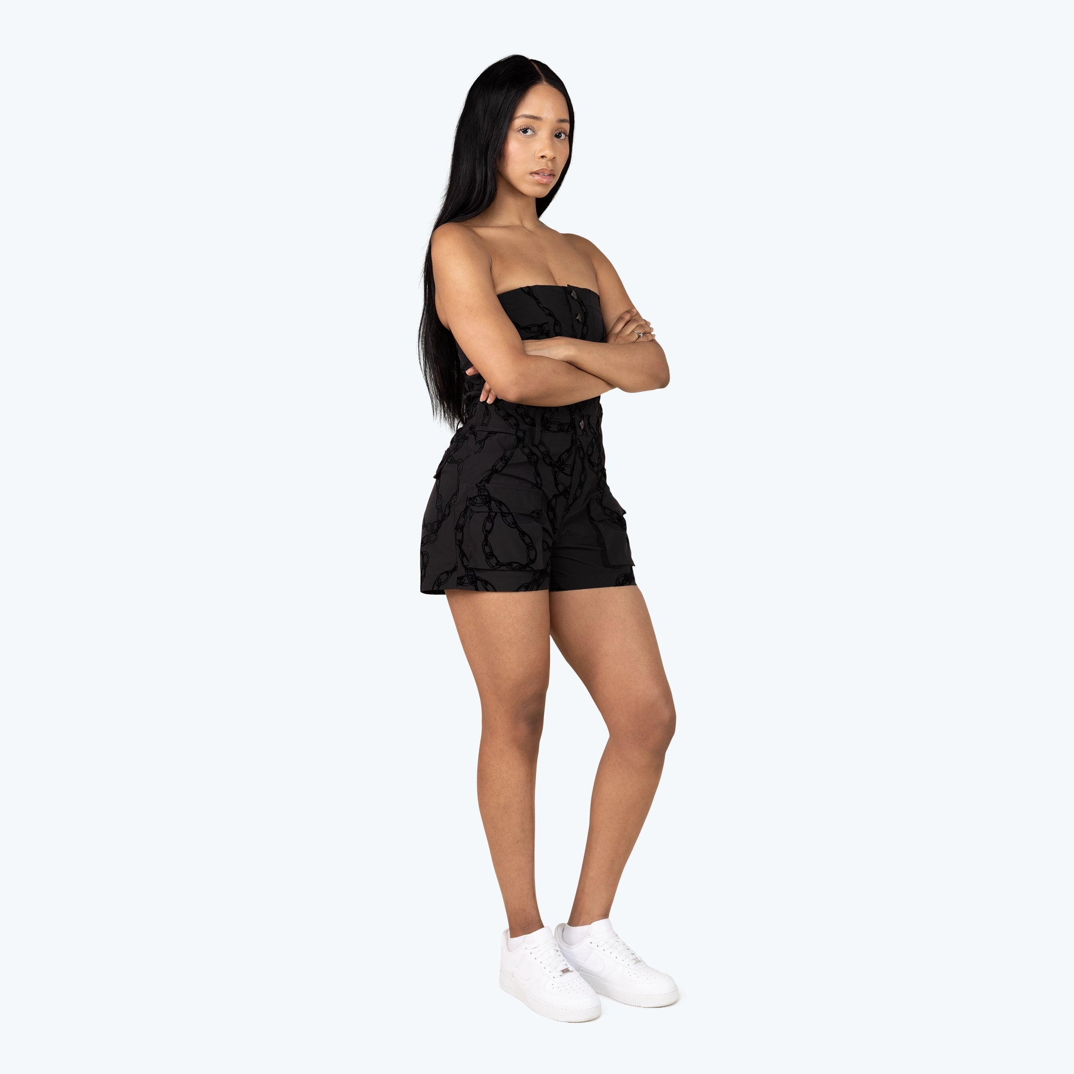 Tube Top Utility Windbreaker Shortalls