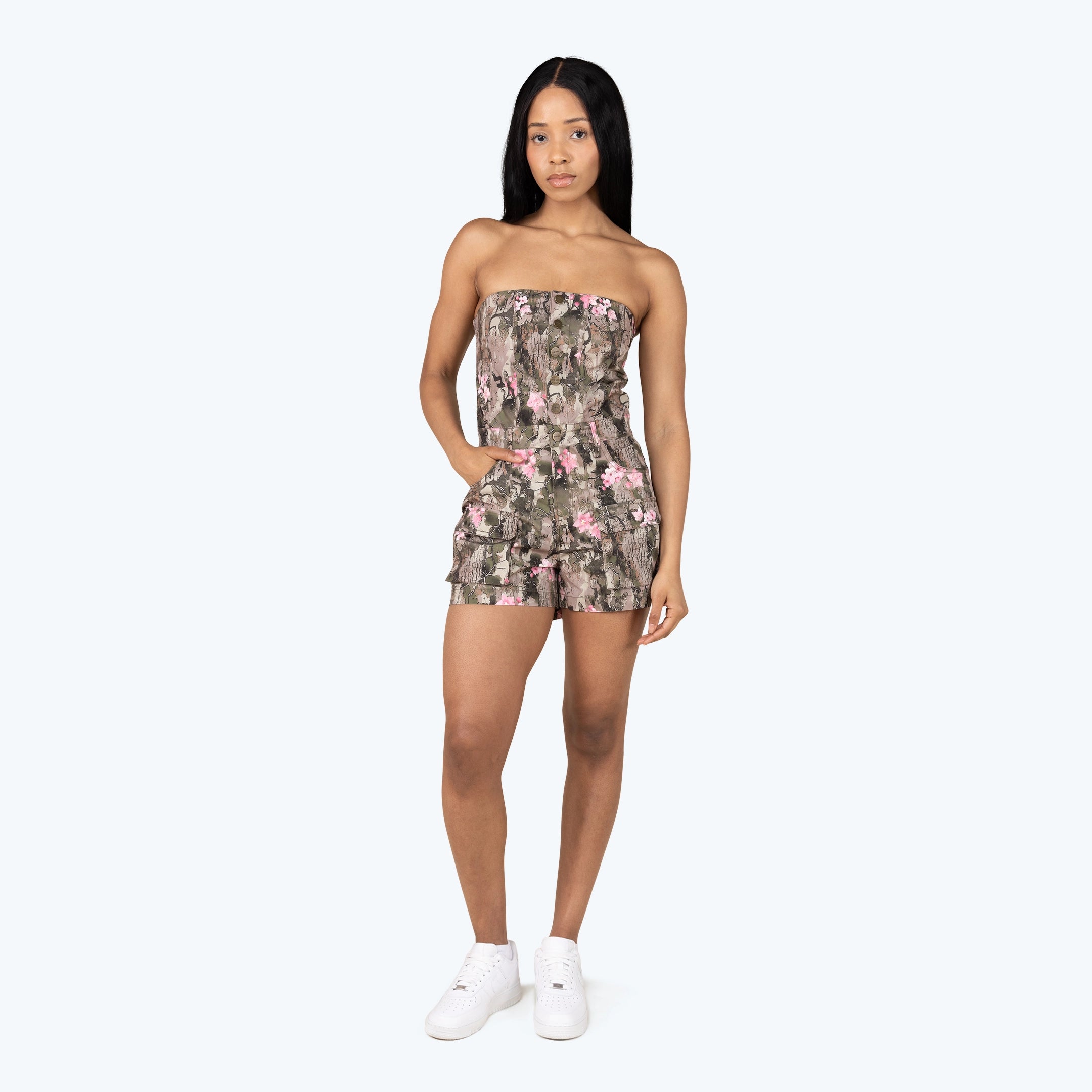 Tube Top Utility Windbreaker Shortalls