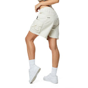 Smoke Rise RED Utility Slouched Shorts - Oatmeal