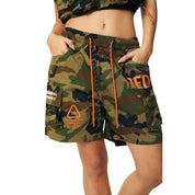 Smoke Rise RED Utility Slouched Shorts - Wood Camo