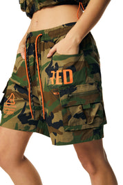 Utility Slouched Shorts - Wood Camo