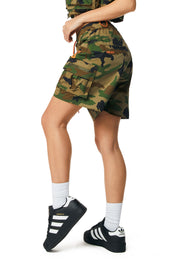 Utility Slouched Shorts - Wood Camo