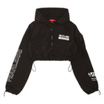 Cropped Windbreaker Full Zip Jacket